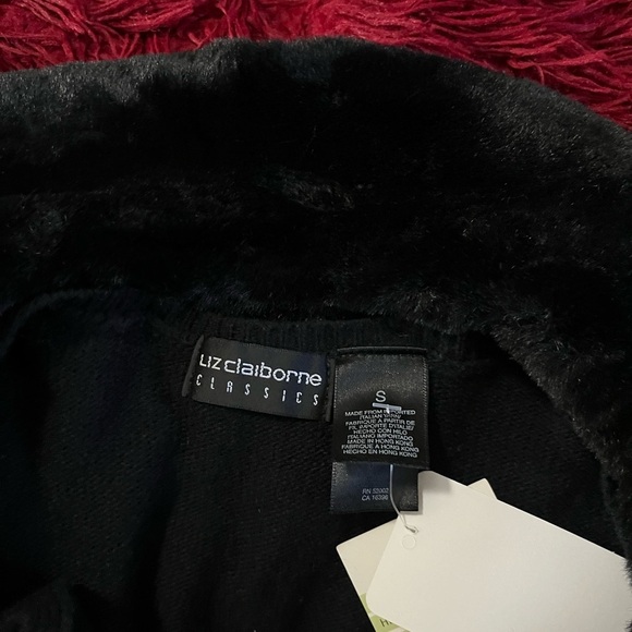 Liz Claiborne Black Cardigan Sweater Elegant Design - Picture 3 of 6